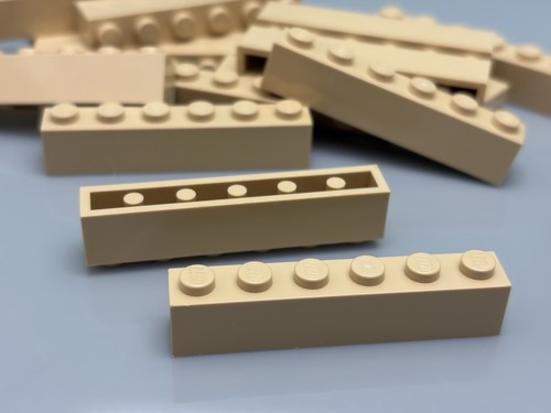 Lego brick 1x6 - brick, beige